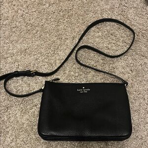 Kate Spade Black Crossbody Bag with Sleek Design and Matching wallet